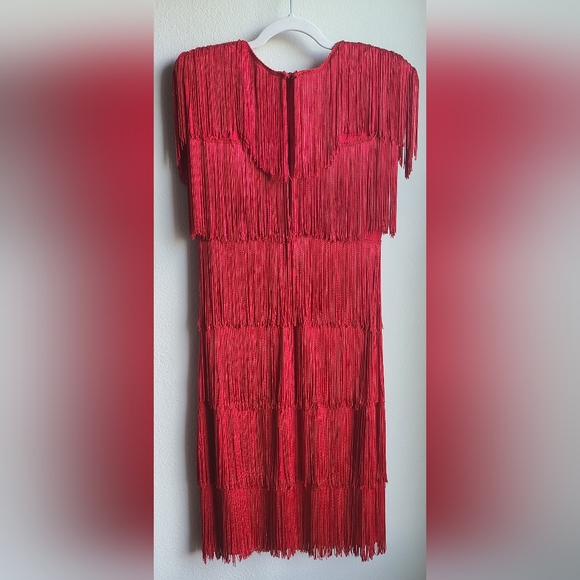 VINTAGE Lew Magram - Women's 80s Flapper Go-Go Tiered Party Medium - Picture 9 of 9